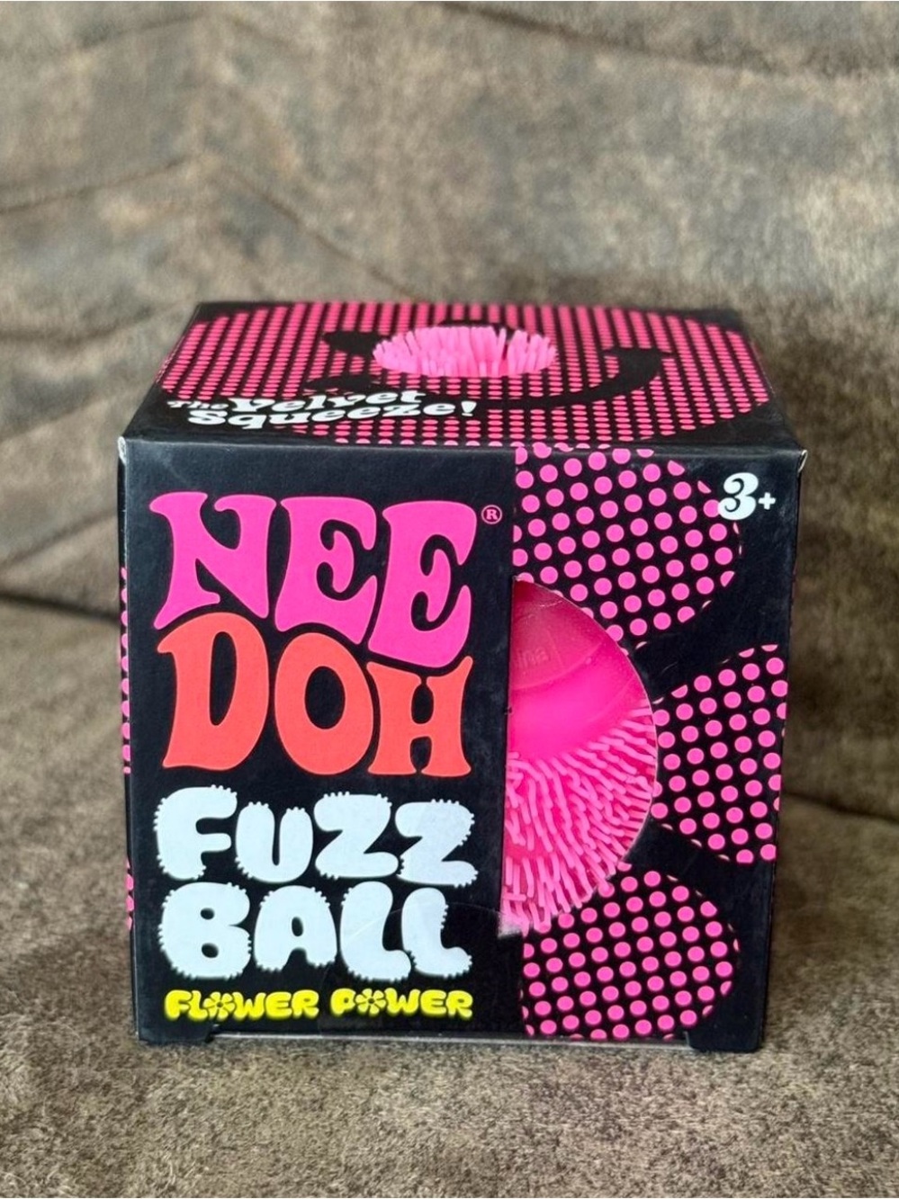 NEW NIB PINK Needoh FUZZ BALL Flower Power Nee Doh Squishy Viral Fidget